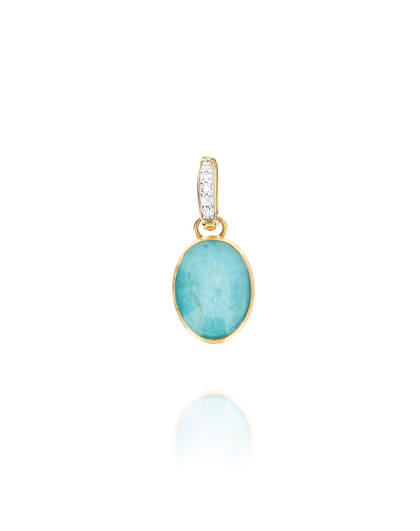18k Yellow Gold and Diamond, Rock Crystal and Amazonite