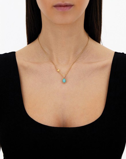 18k Yellow Gold and Diamond, Rock Crystal and Amazonite