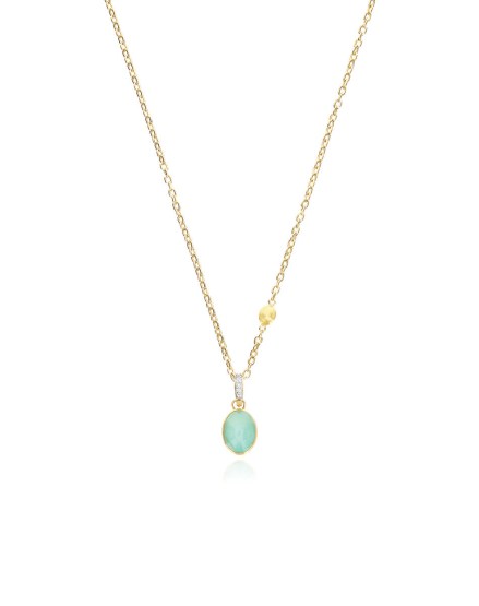  18k Yellow Gold, Diamond, Rock Crystal, and  Jadeite Pendant