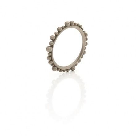 Ring in 9K gold with grey plating